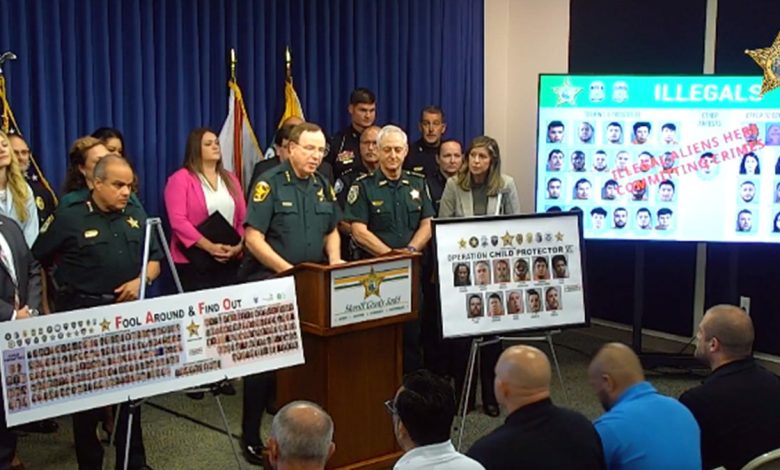 Sheriff Grady Judd speaks to the media