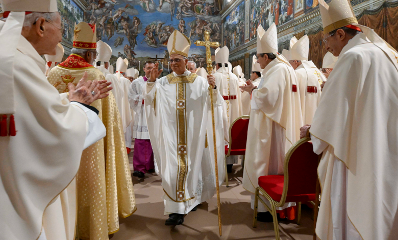 American Pope Leo XIV celebrates first mass as pontiff