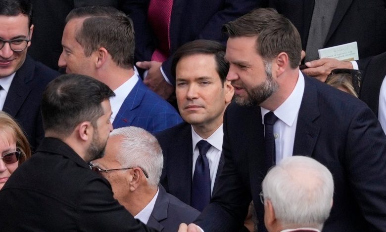 Rubio watches Vance shake Zelenskyy's hand in Rome