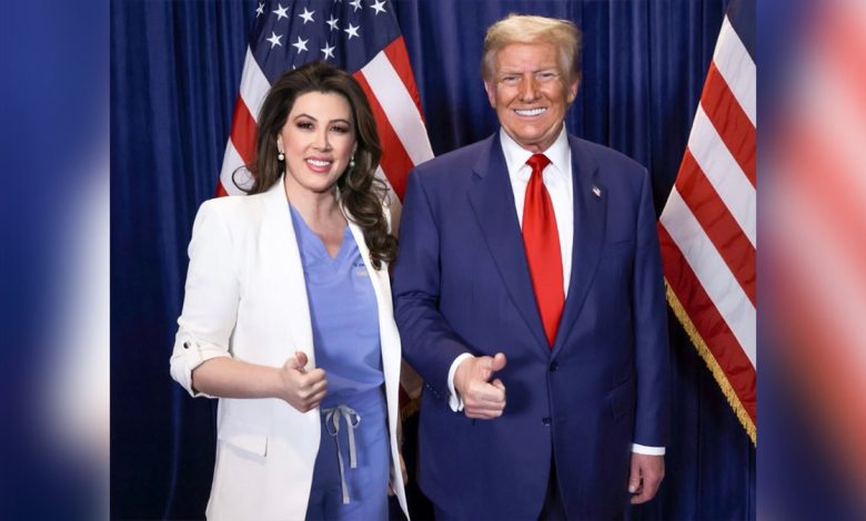 Photo of President Trump and Dr. Janette Nesheiwat.
