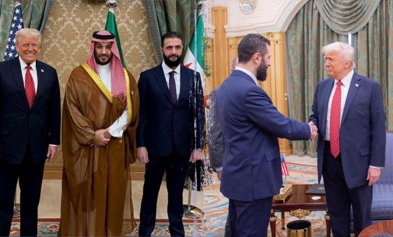 Trump, Syrian President al-Sharaa, and Saudi crown prince