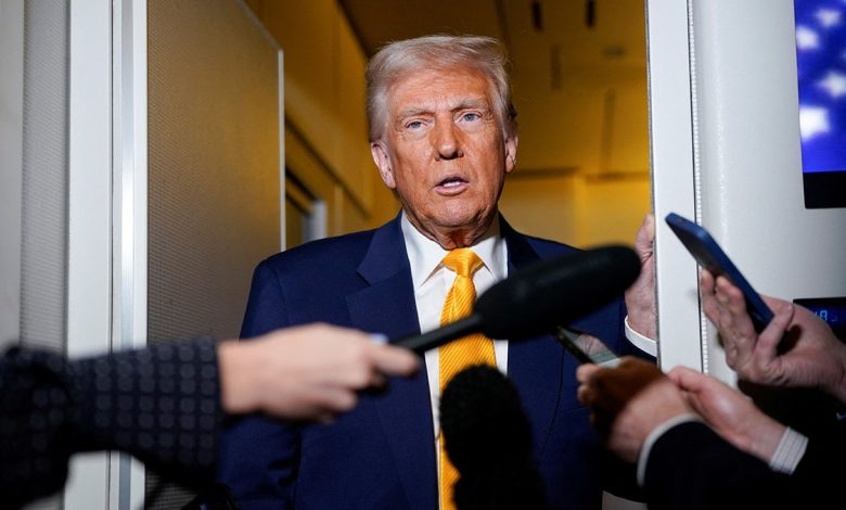 Trump talking to reporters
