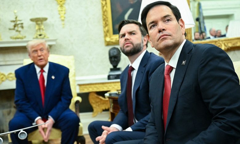 President Donald Trump, Vice President JD Vance, and Secretary of State Marco Rubio