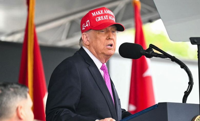 President Donald Trump delivers the commencement address at the 2025 US Military Academy Graduation Ceremony at West Point