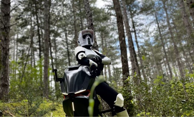 Jet-powered Volonaut Airbike flying motorcycle soars above traffic at 124 mph