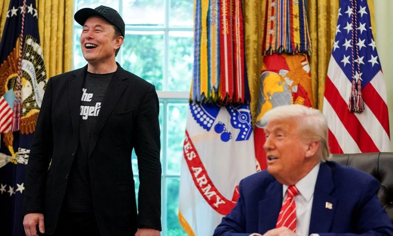 Elon Musk and President Donald Trump in the Oval Office on May 30, 2025