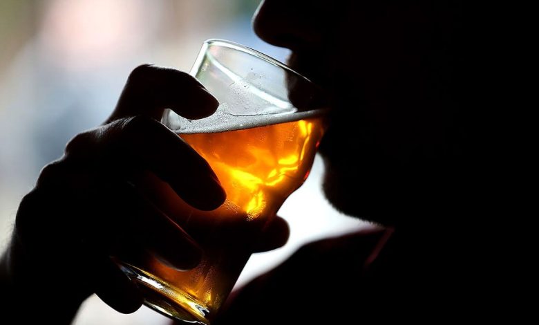 Drinking beer