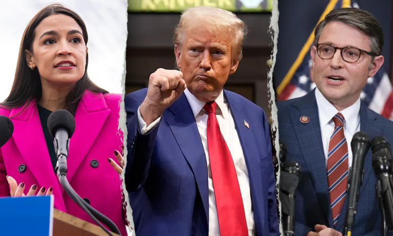 Ocasio-Cortez, Trump, Johnson