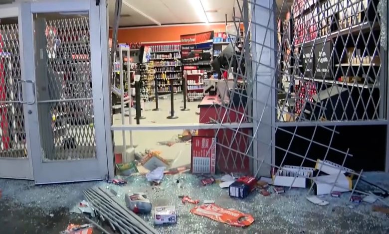 Autozone store ransacked and fencing pulled apart