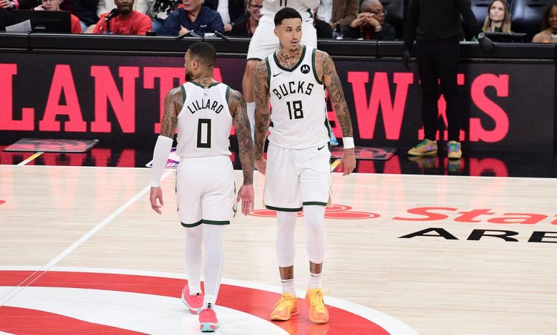 Bucks teammates Damian Lillard, Kyle Kuzma engage in playful boxing challenge