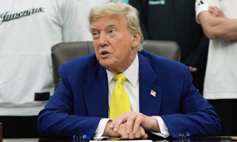 President Donald Trump, in the Oval Office at the White House in Washington, D.C., on June 18, 2025, takes questions from reporters regarding the possibility of launching a military strike on Iran. (AP Photo/Alex Brandon)