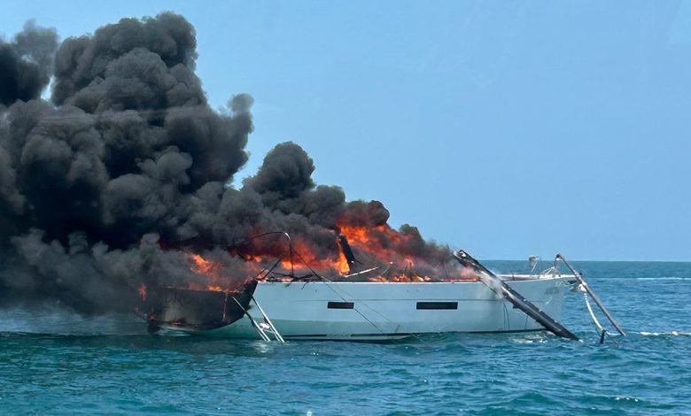 Cape Canaveral boat fire closeup 2