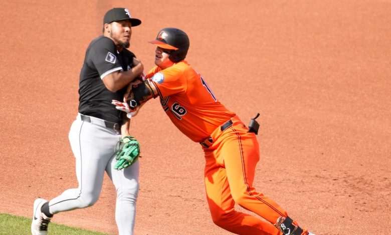 The Orioles' Coby Mayo's rundown play sparks bench-clearing incident during game