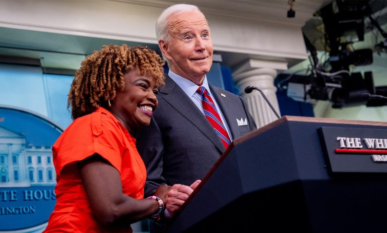 Karine Jean-Pierre and Joe Biden