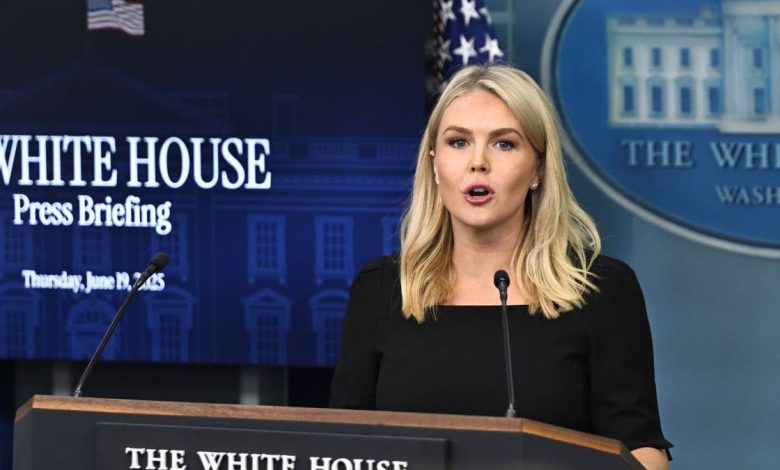 White House Press Secretary Karoline Leavitt speaking.