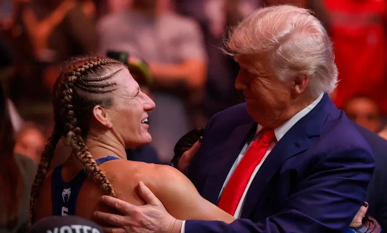 UFC star Kayla Harrison celebrates title with Trump