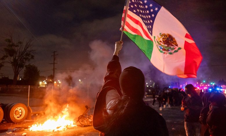 Riots in LA as the national guard is deployed.
