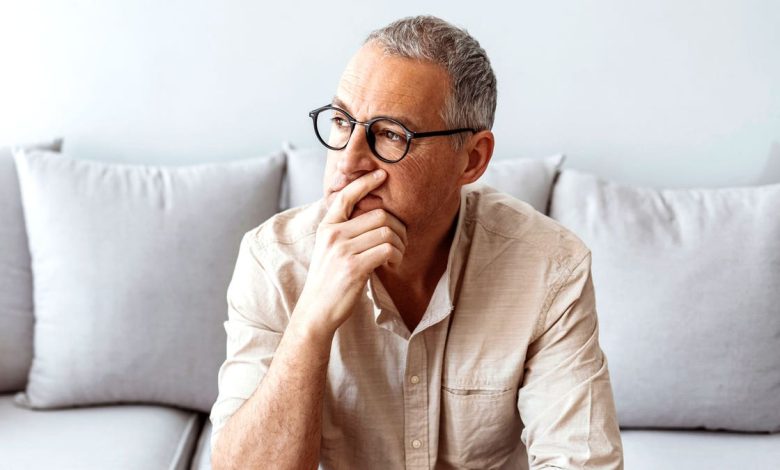Man mental health pensive