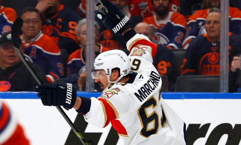 Marchand's double-OT goal gives Panthers win over Oilers in Game 2