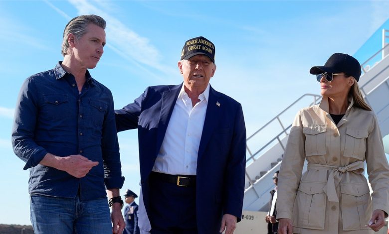 President Donald Trump meets California Governor, Gavin Newsom where they will discuss the wildfires