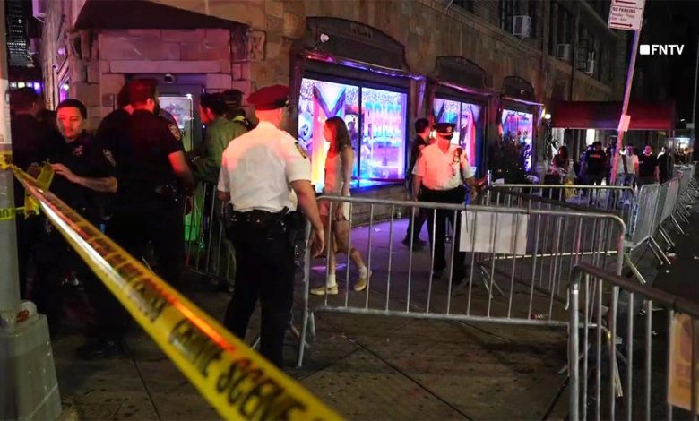 Caution tape near stonewall