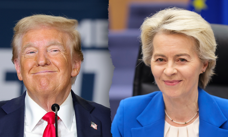 Trump, van der Leyen in photo split