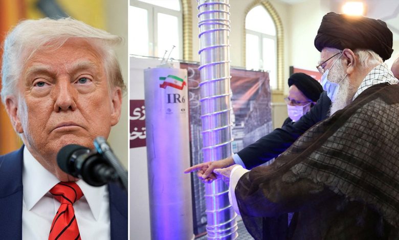 Trump and Ayatollah Khamenei examining Iranian centrifuges
