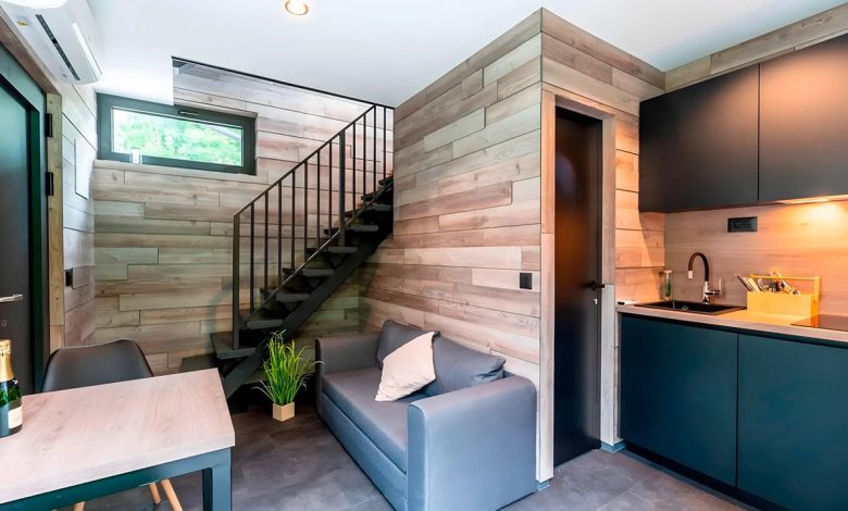 German prefab tower offers 3-story tiny home living with skyline views
