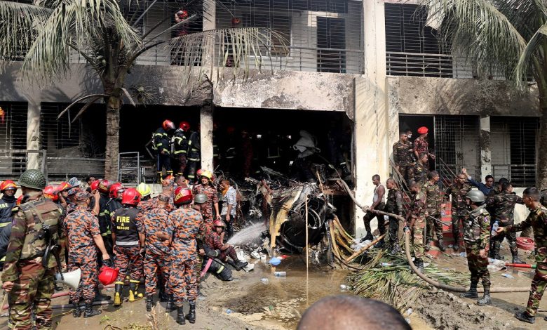 Bangladesh air force jet crashes into school campus, killing 19 people