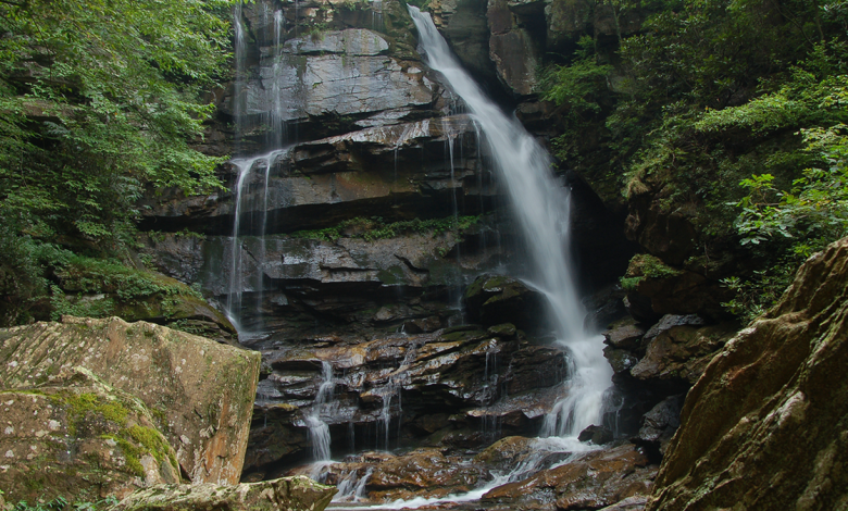 Big Bradley Falls in Saluda, North Carolina.