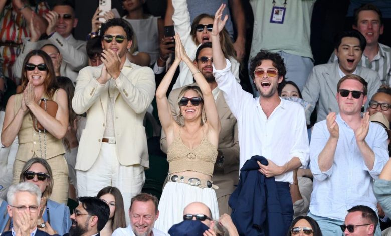 Cooper Koch among a group of stars wearing Ralph Lauren to the 14th day of the Wimbledon Tennis Championships in July 2025