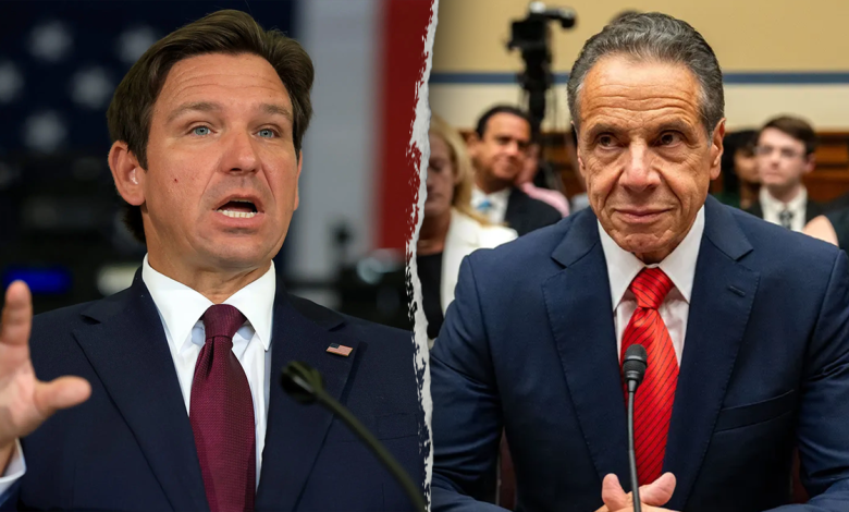 Governor Ron DeSantis and former Governor Andrew Cuomo.