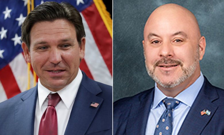 Left: Gov. Ron DeSantis; Right: Florida state Sen. Blaise Ingoglia