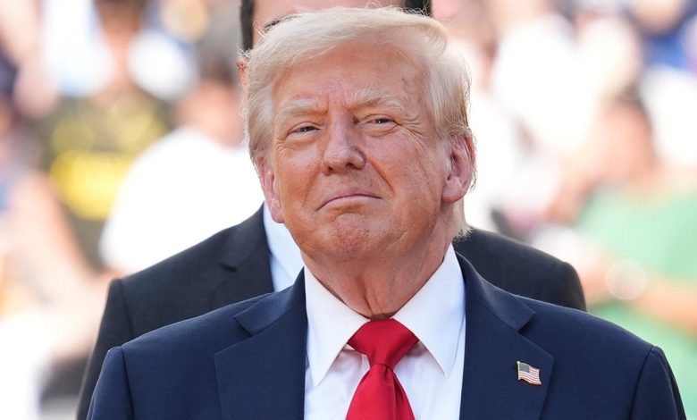 President Trump smirks