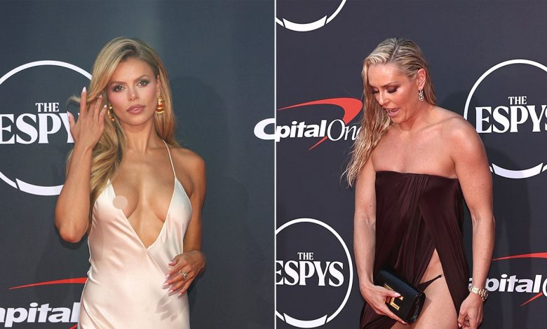 SI model Brooks Nader and Olympic skier Lindsey Vonn face dress mishaps at ESPYs