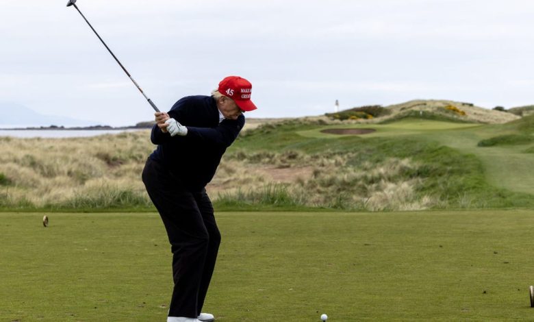 Trump playing golf in Scotland