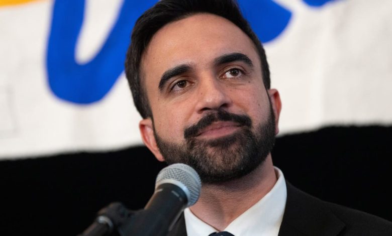 Zohran Mamdani speaks at his election victory party