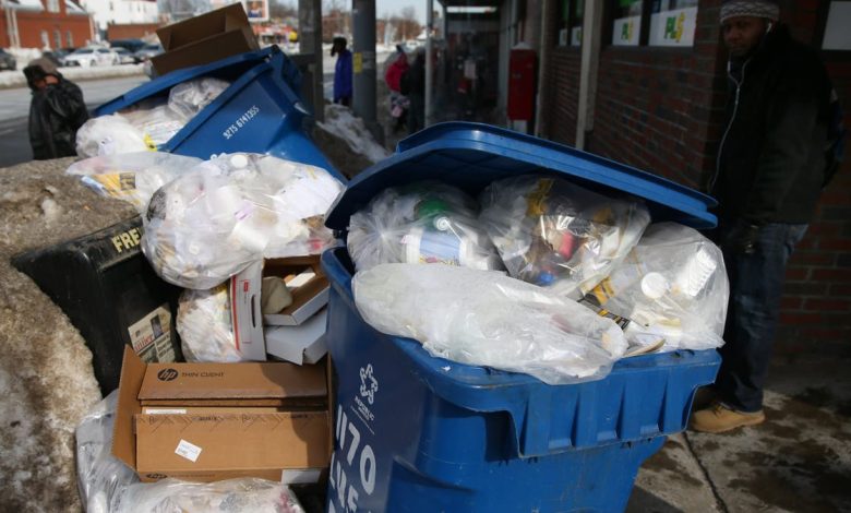 Boston trash piles