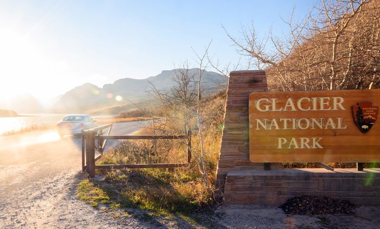 Glacier National Park entrance sign