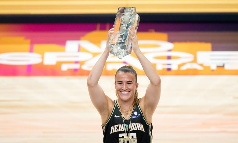 Sabrina Ionescu dominates 3-point contest in Caitlin Clark's absence