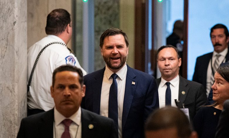 Vance in Senate hallway during big, beautiful bill voting