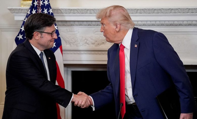Johnson and Trump shaking hands