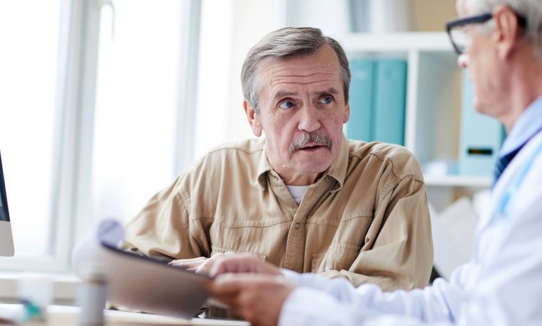 Older man at doctor
