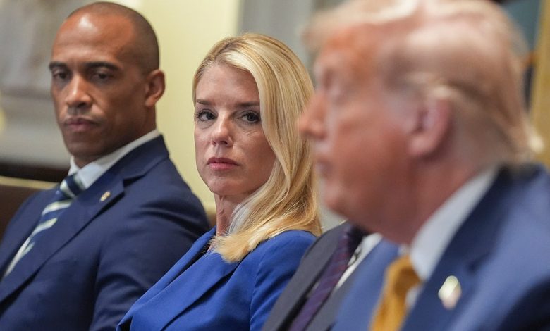 Attorney General Pam Bondi listens during Trump Cabinet meeting