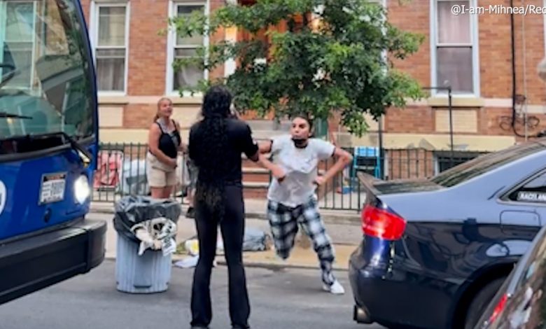woman lunges at another woman on streets of NYC