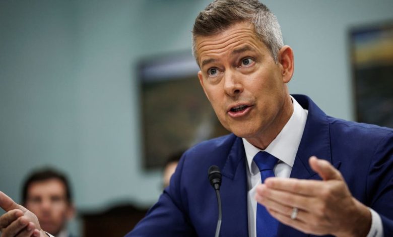 Secretary of Transportation Sean Duffy testifies during a hearing before the House Appropriations Committee