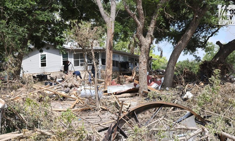 Flood damage on home in Texas.